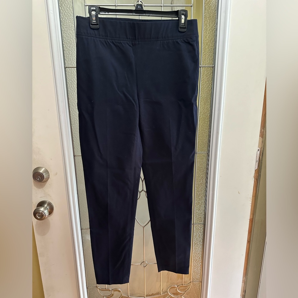 Talbots skinny ankle pants size 6 elastic waist navy blue